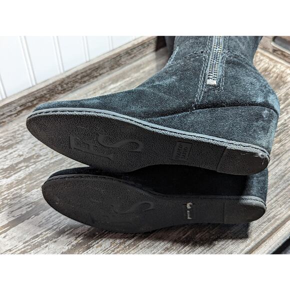Franco Sarto Women's Black Suede Asher Wedge Heel Boots Size 7.5 M - Picture 8 of 8